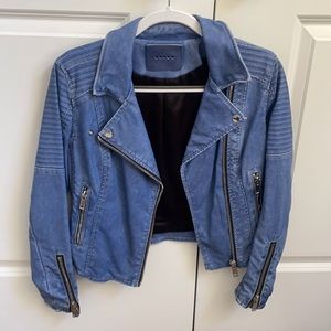 Blank NYC Blue Leather Jacket